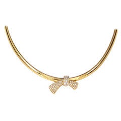 Van Cleef & Arpels Diamond Gold Bow Collar Necklace