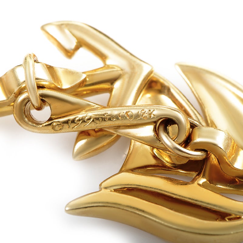 Tiffany & Co. Nautical Gold Cufflinks In Excellent Condition In Southampton, PA