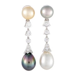 Cartier Diamond Tahitian South Sea Pearl Platinum Clip-On Earrings 9