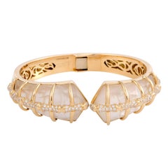 Stephen Webster Jewels Verne Diamond Mother-of-Pearl and Quartz Gold Bangle