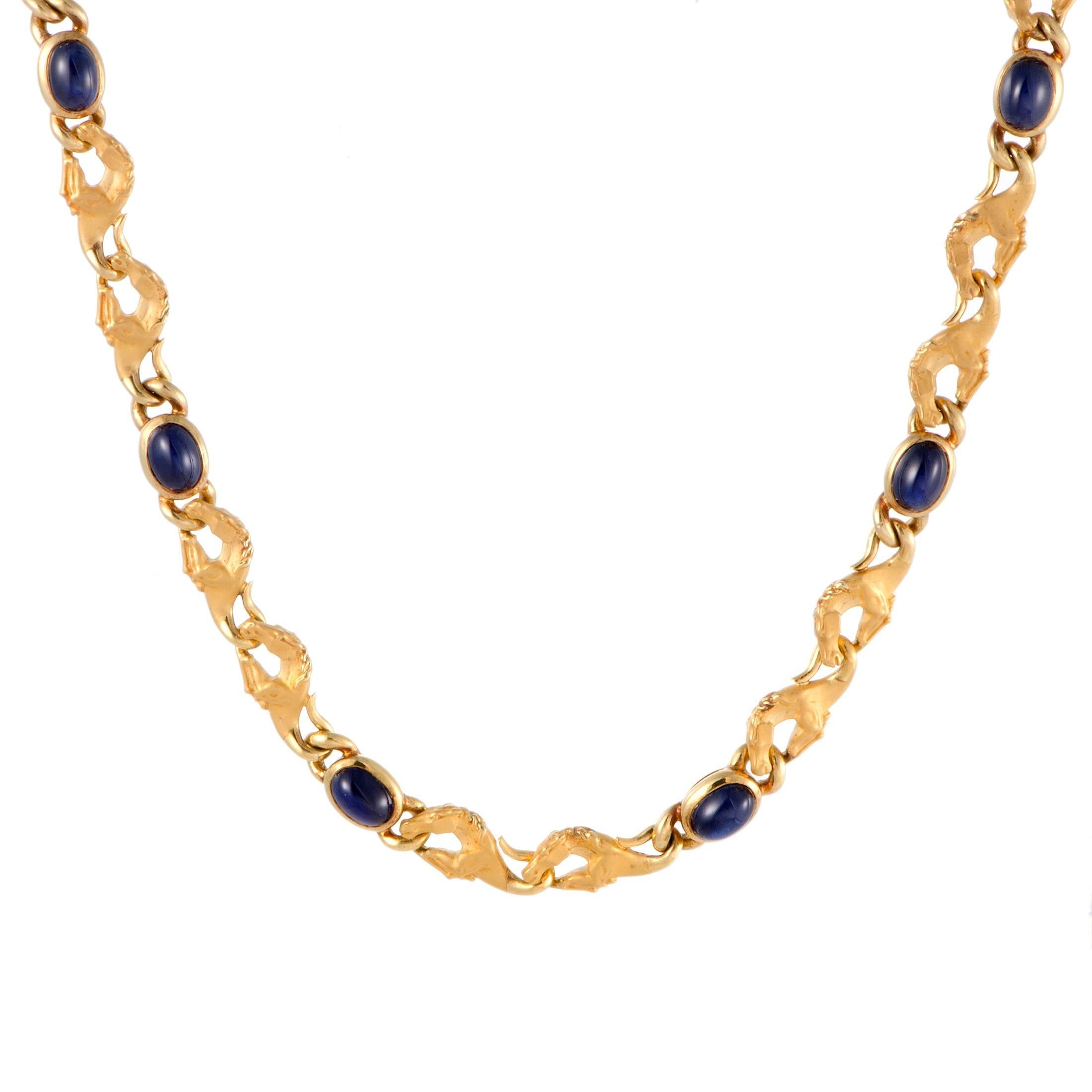 Carrera y Carrera Ecuestre Sapphire and Yellow Gold Collar Necklace