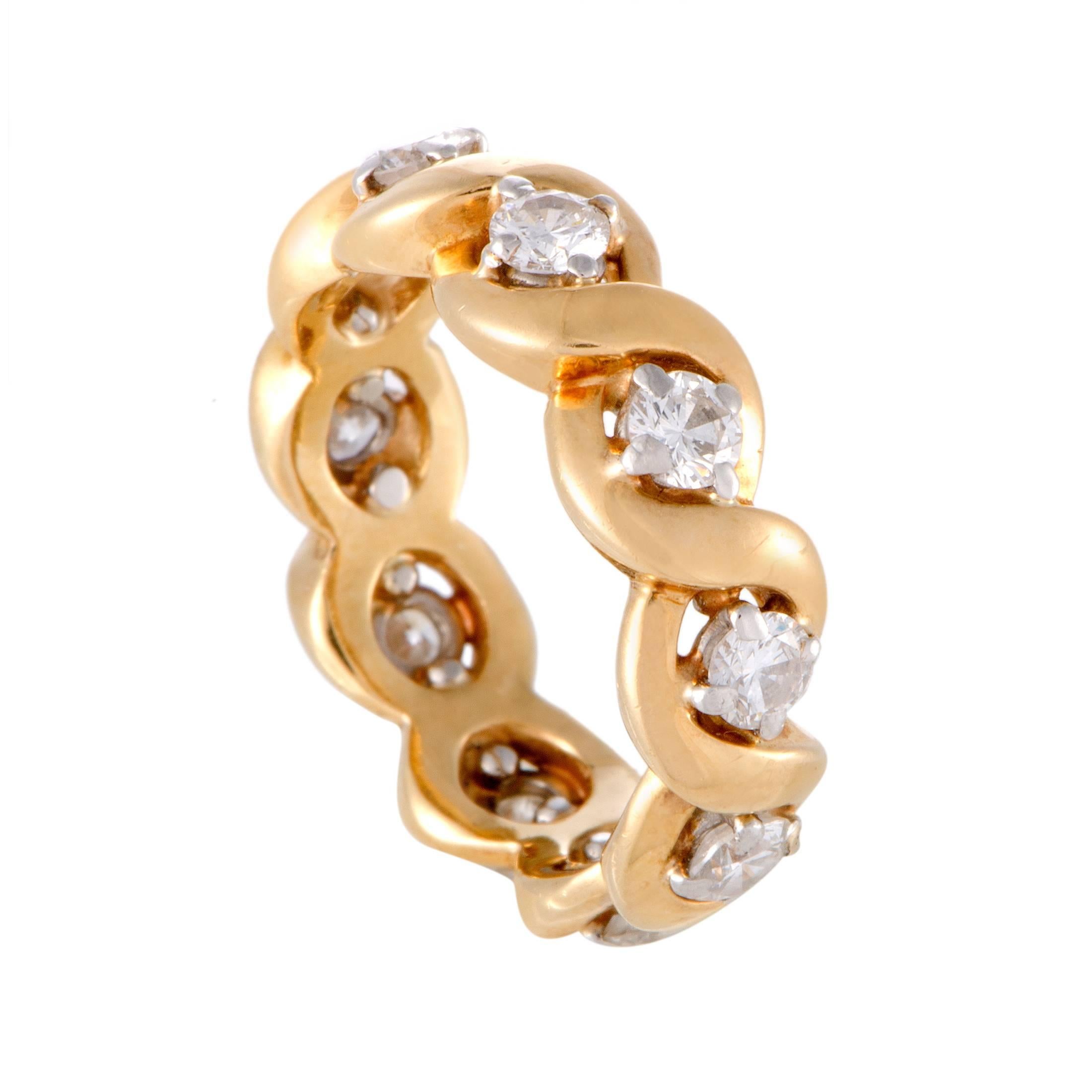 Oscar Heyman Diamond and Yellow Gold Eternity Band Ring