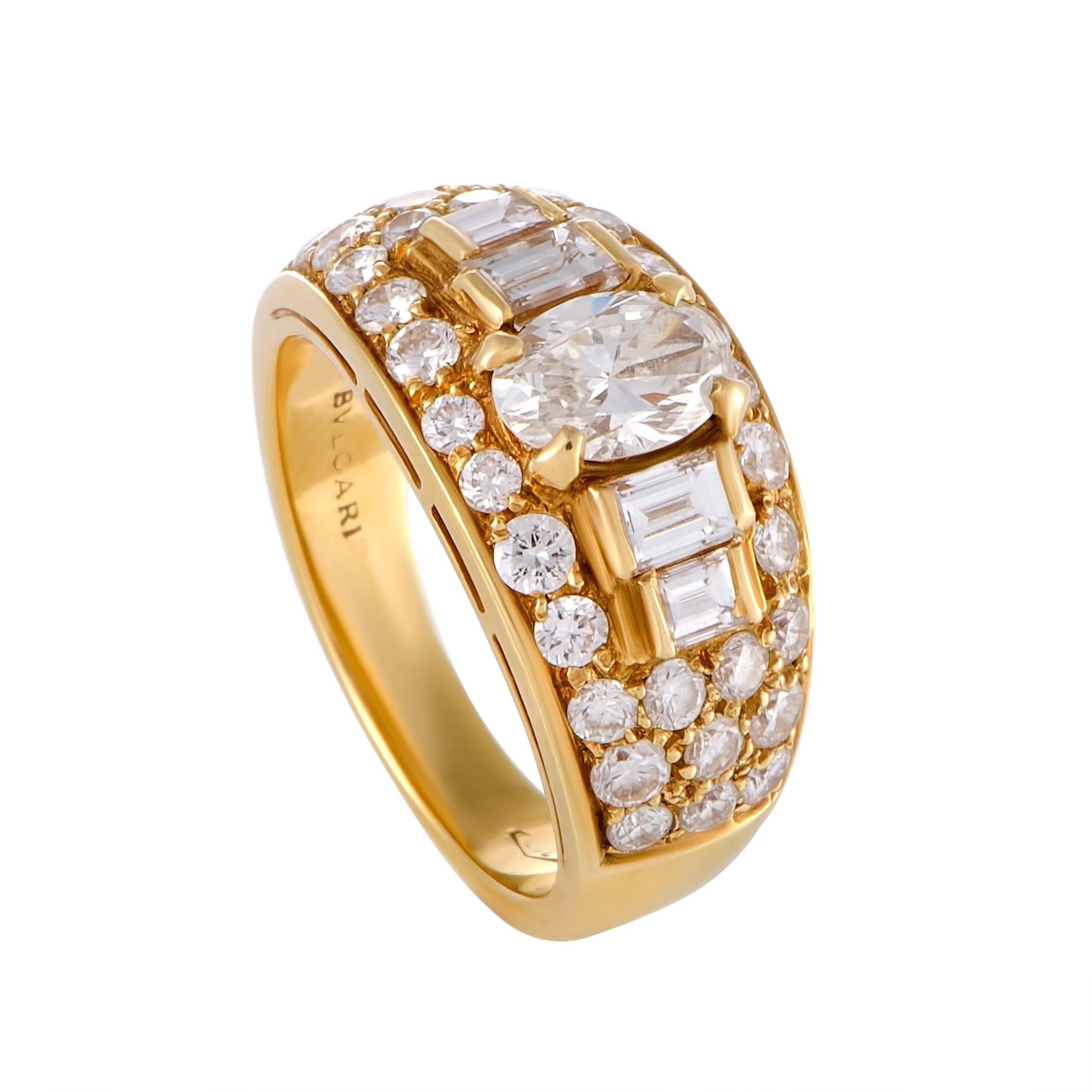 Bulgari Diamond and Yellow Gold Band Ring