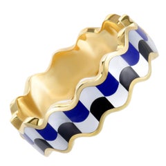 Tiffany & Co. Angela Cummings Lapis Onyx and Mother-of-Pearl Yellow Gold Bangle