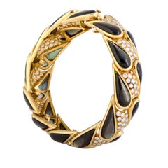 Mauboussin Diamond and Black Mother-of-Pearl Yellow Gold Bracelet