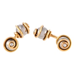 Louis Vuitton Yellow Gold and Stainless Steel Cufflinks