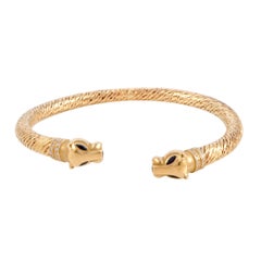 Cartier Panthere Diamond and Sapphire Yellow Gold Bangle