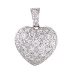 Cartier Full Diamond Pave White Gold Heart Pendant 11