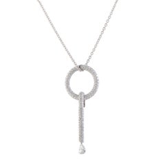 Chanel Full Diamond Pave White Gold Pendant Necklace