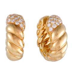 Van Cleef & Arpels Diamond Yellow Gold Clip-On Earrings