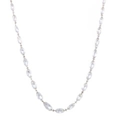 Diamond Briolette Platinum Strand Necklace