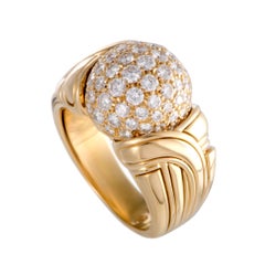 Bulgari Diamond Pave Yellow Gold Ring
