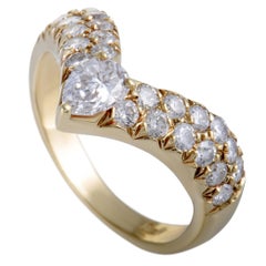 Vintage Graff Diamond Pave Yellow Gold Tiara Band Ring