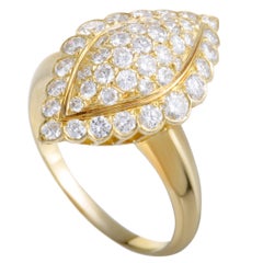 Van Cleef & Arpels Full Diamond Pave Yellow Gold Ring