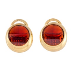 Vintage Pomellato Garnet Gold Clip-On Earrings