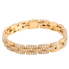 bracelet diamond gold yellow cartier panthere maillon link