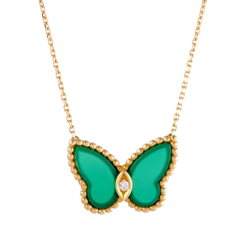 Van Cleef and Arpels Diamond and Green Chalcedony ...