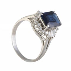 Diamond and Sapphire Platinum Ring