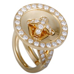Van Cleef & Arpels Diamond and Gold Button Ring