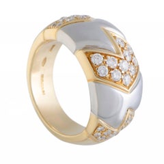 Bvlgari Diamond Pave Gold Band Ring