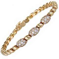 Vintage Van Cleef 
Arpels Diamond Pave Yellow Gold Bracelet