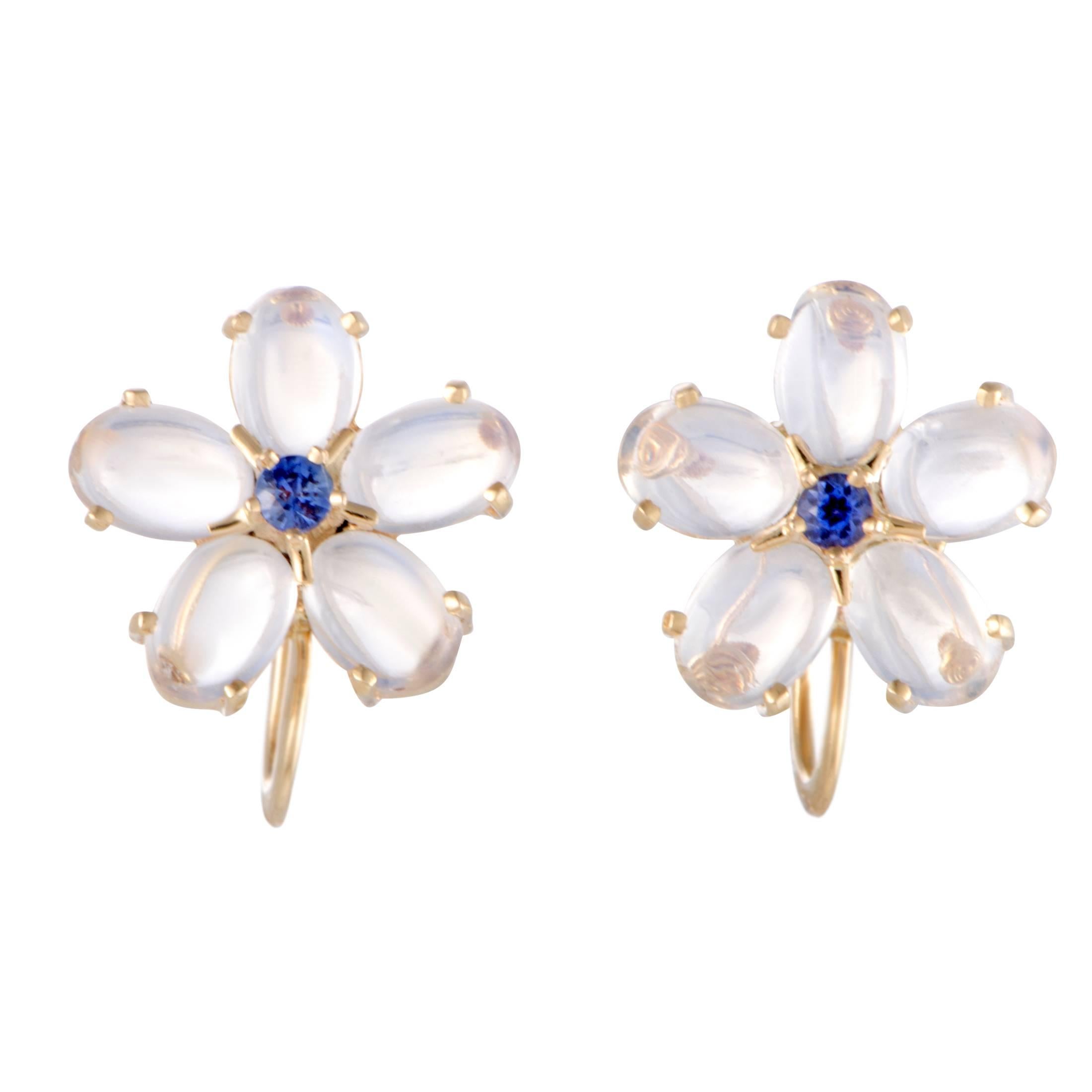Tiffany & Co. Sapphire and Aquamarine Floral Earrings
