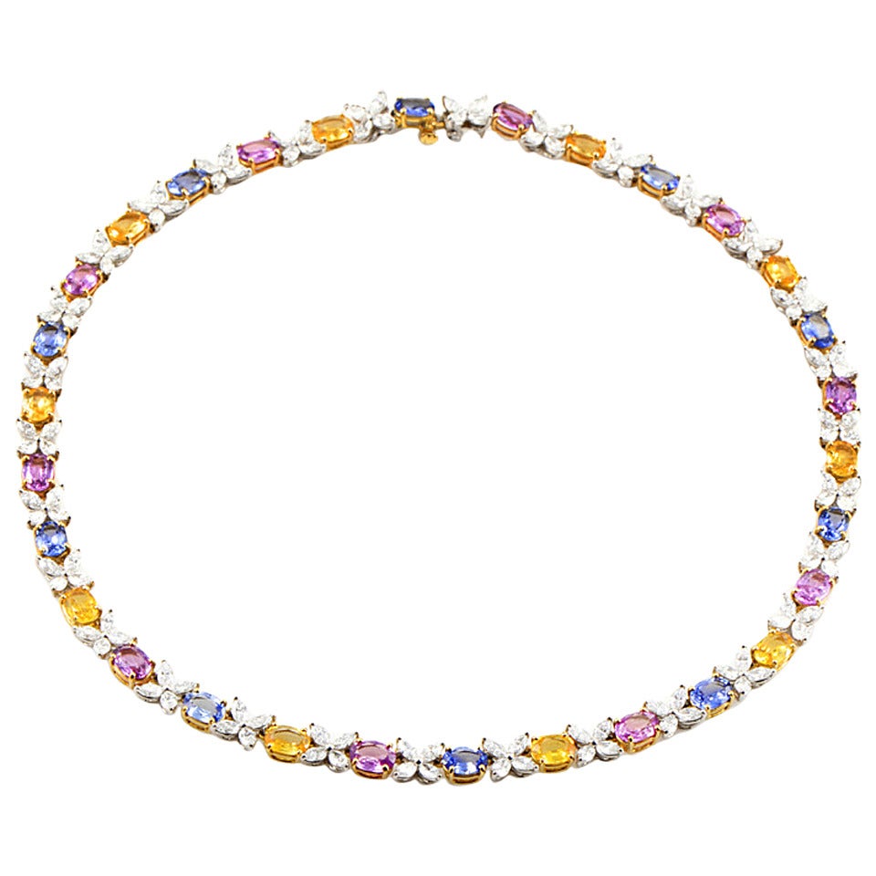 Tiffany & Co. Multi-Sapphire and Diamond Collar Necklace