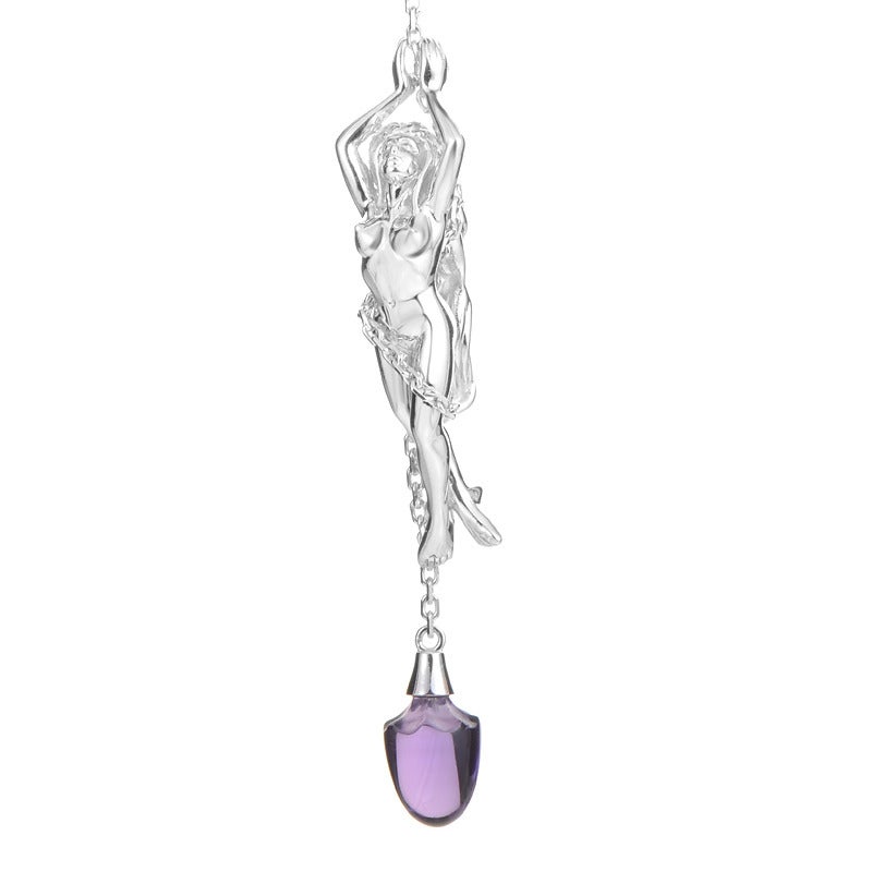 Boucheron White Gold Gemstone Purple Fringe Secret Pendant Necklace 4