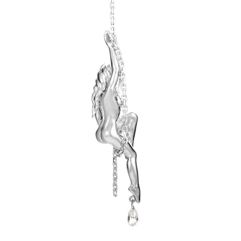 Boucheron Aquamarine Diamond Gold Fringe Secret Pendant Necklace 2