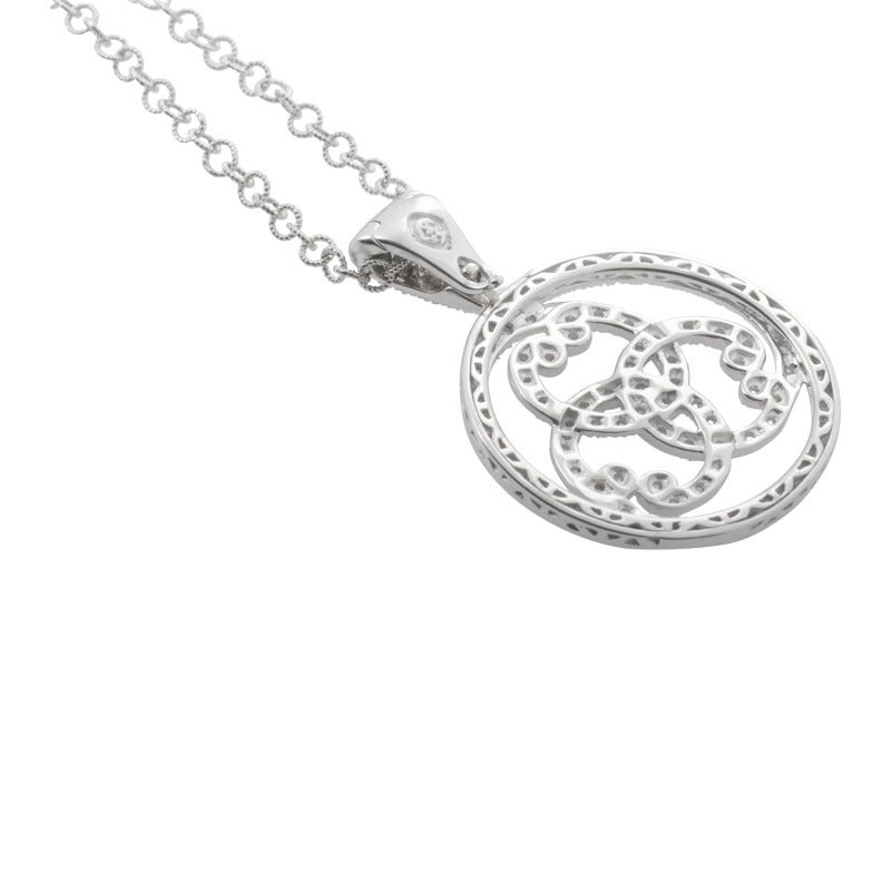 Charriol Diamond Pave White Gold Signature Pendant Necklace In New Condition In Southampton, PA