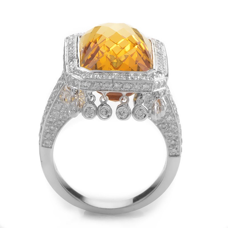 French Collection Citrine Diamond Gold Ring