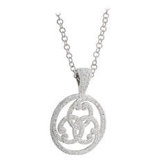 Charriol Diamond Pave White Gold Signature Pendant Necklace