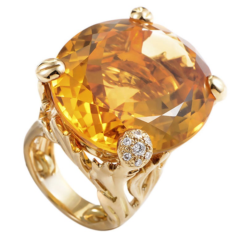 Dior Miss Dior Citrine Diamond Gold Ring At 1stdibs