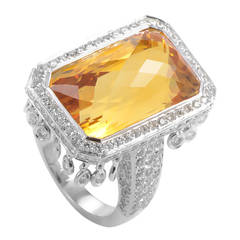 French Collection Citrine Diamond Gold Ring