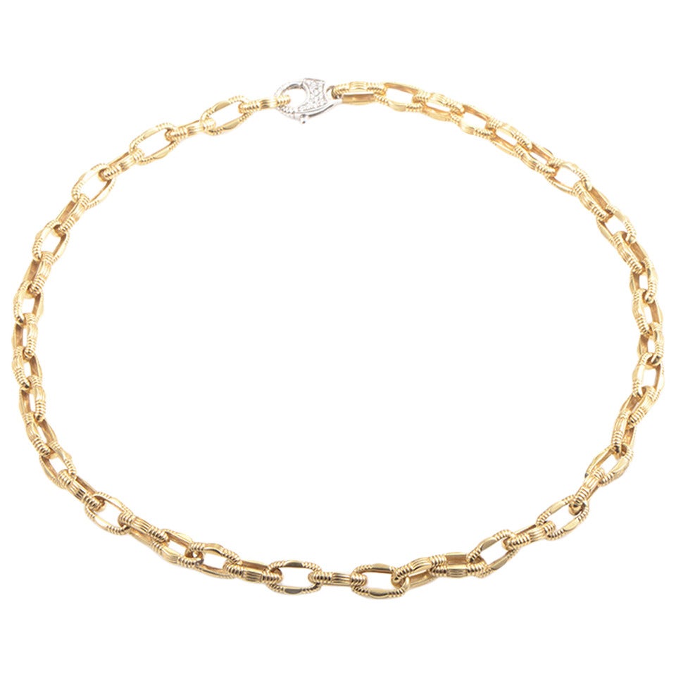 Roberto Coin Appassionata Multi-Gold Link Collar Necklace