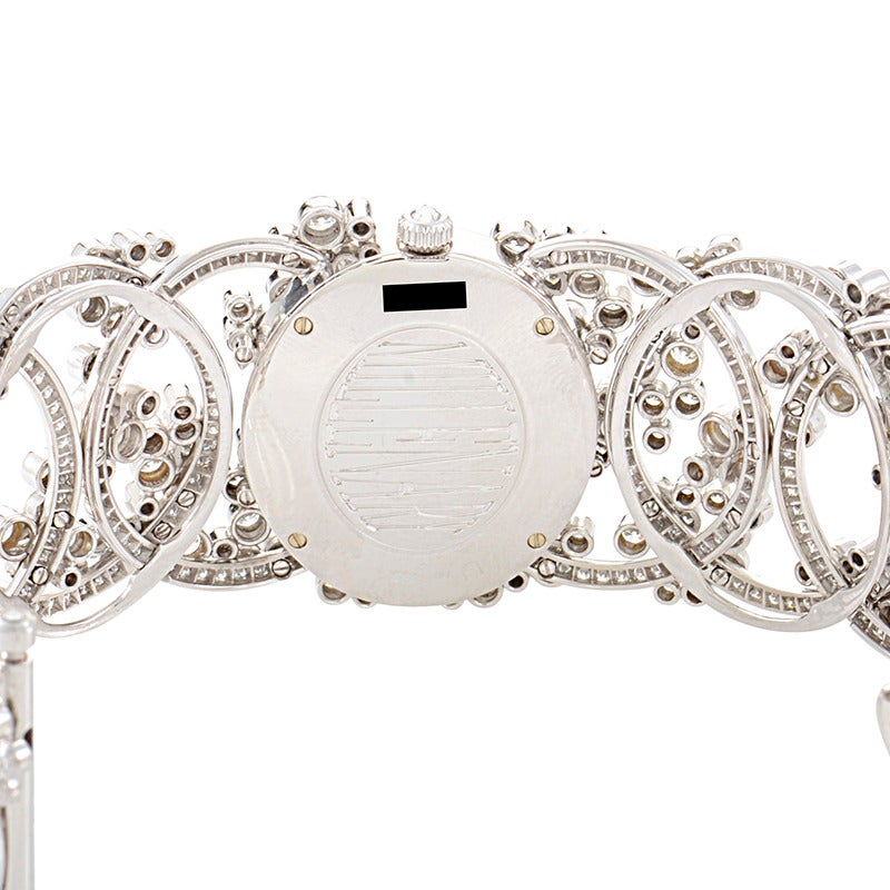 Audemars Piguet Ladies White Gold Diamond Millenary Manual Bangle Wristwatch In New Condition In Southampton, PA