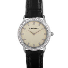 Vintage Audemars Piguet Lady's White Gold Classique Clous de Paris Wristwatch