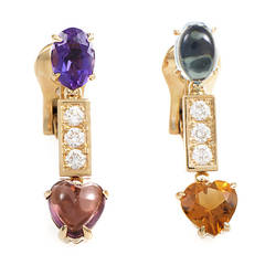 Bulgari Allegra Gemstone Diamond Yellow Gold Earrings