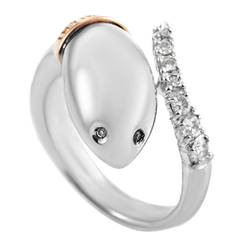Damiani Infinito Diamond Multi-Gold Serpent Ring
