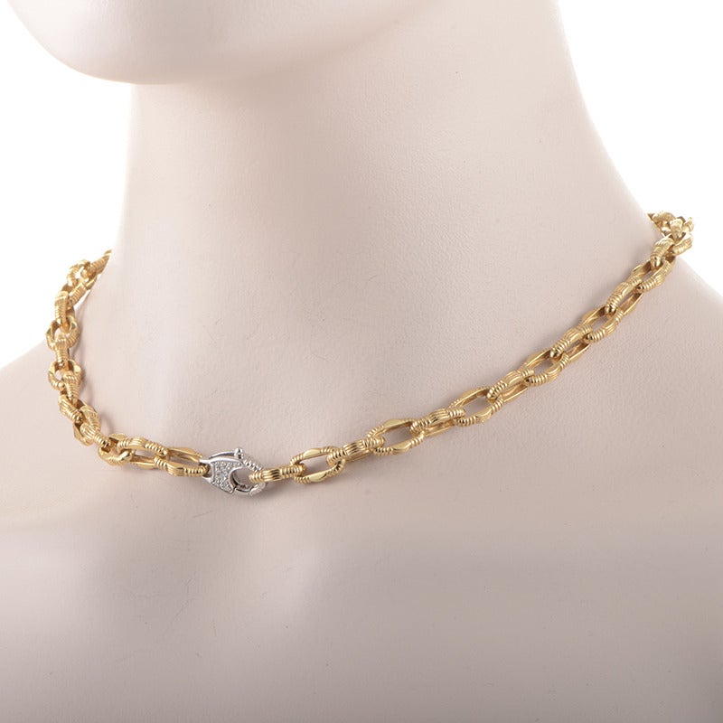 Roberto Coin Appassionata Multi-Gold Link Collar Necklace In New Condition In Southampton, PA