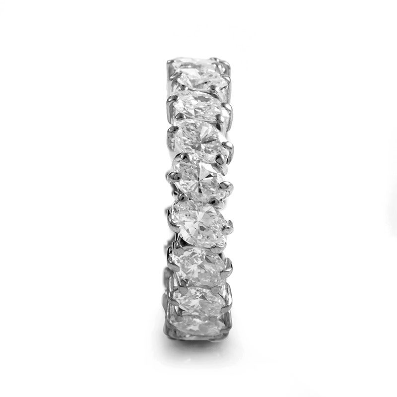 Marquise-Cut Diamond Platinum Eternity Band In Excellent Condition In Southampton, PA