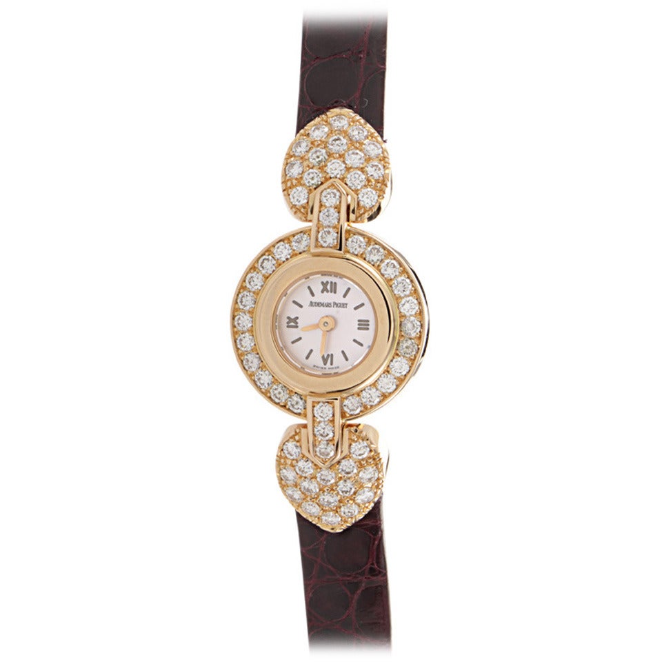 Audemars Piguet Lady's Rose Gold Diamond Quartz Wristwatch at 1stDibs