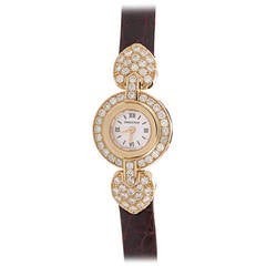 Vintage Audemars Piguet Lady's Rose Gold Diamond Quartz Wristwatch