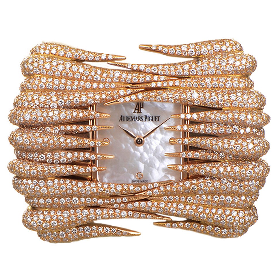 Audemars Piguet Lady's Rose Gold Diamond Set Givrine Wristwatch