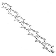 Used Cathy Waterman Diamond Platinum Flower Bracelet