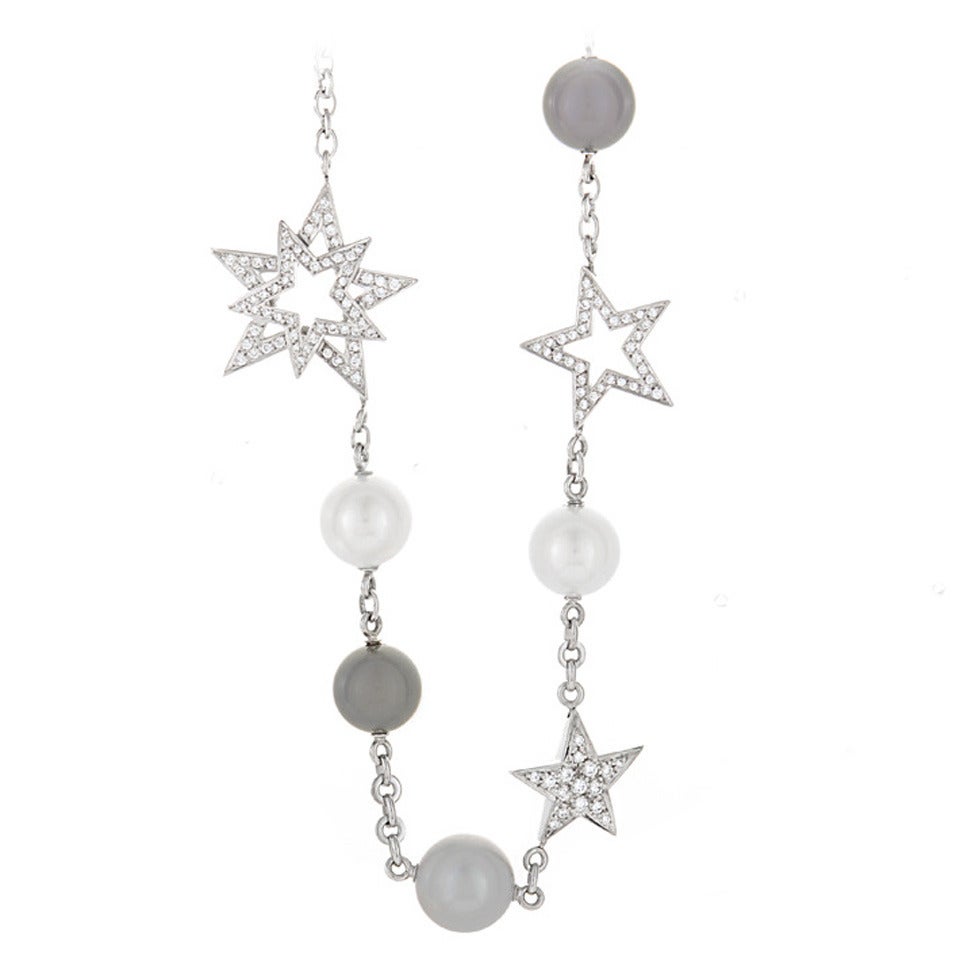 Chanel Perles et Etoiles White Gold Collar Necklace