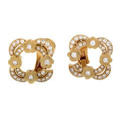 Bulgari Fiori Diamond Gold Flower Earrings