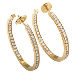 Cartier Classic Diamond Gold Hoop Earrings