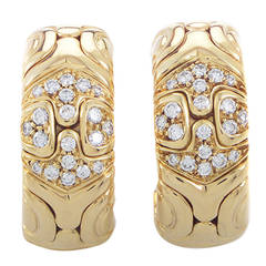 Bulgari Alveare Diamond Yellow Gold Clip-On Earrings