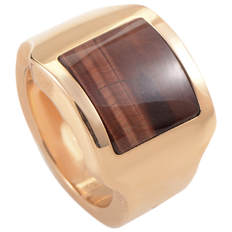 Cartier Santos Tiger's Eye Gold Ring at 1stDibs | cartier santos ring,  cartier tiger eye ring